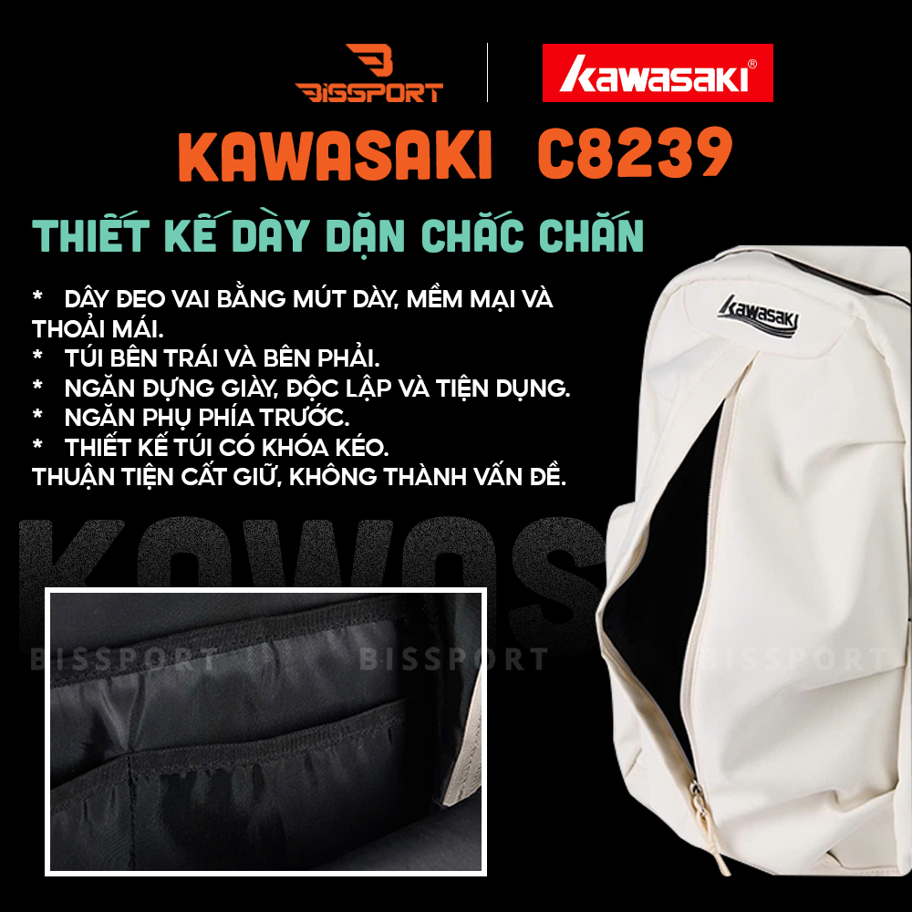Balo Cầu Lông Kawasaki C8239 Chính Hãng - Hồng - Màu Sắc Đa Dạng - Tiện Lợi - Bền Bỉ - Dây Khóa Chắc Chắn - Ngăn Nhiều - Dầy Dặn